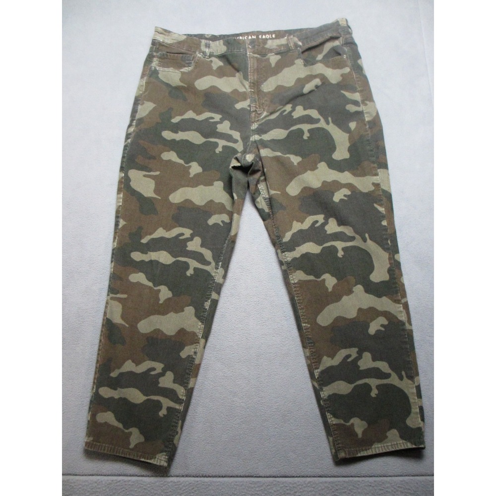 American Eagle Outfitters Pants Womens 20 Green Camo Corduroy Super Stretch